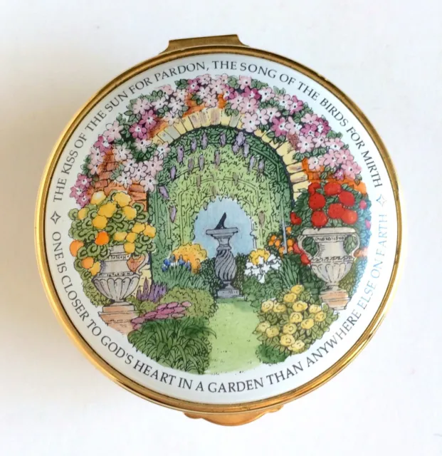 Staffordshire Enamels Trinket BOX English Garden, Closer To God's Heart Poem Lid