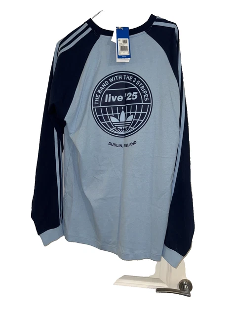 OASIS ADIDAS LIVE '25 Long Sleeved Shirt Blue Size Medium M