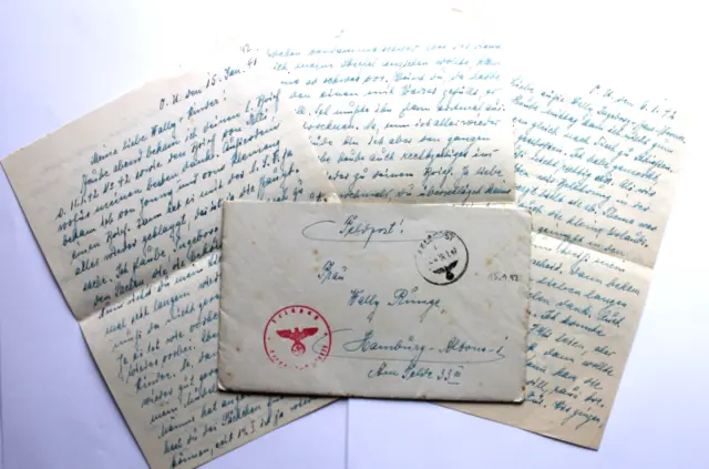 Feldpostbrief 1942 Fliegerhorst Kdtr. (E) 5/VIII Rennes Frankreich, interr. Text