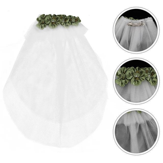White Dog Bridal Veil Hochzeitsschleier Für Weißen Hund Haarspangen Für Hunde