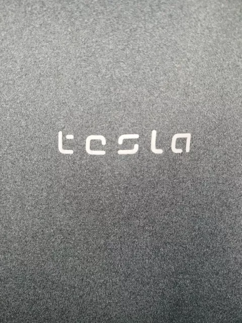Tesla Inc Medium Mens Gray Graphic Logo Short Sleeve Tshirt Electric Cars