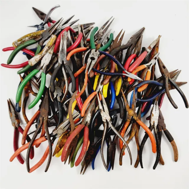 Lot of 68 Needle Nose Pliers Klein Crescent Goodyear Craftsman Utica Bell System