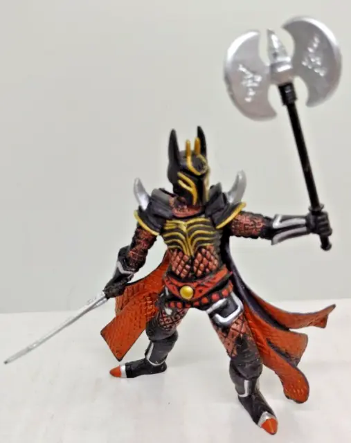 Papo 2006 Medieval Black Knight Warrior Figure Sword Triple Blade Axe Fantasy 4"