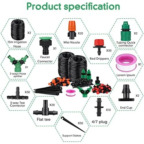 Amzeeniu 149 Pcs Micro Irrigation Goutte à Goutte Kit Arrosage AutomatiqueAut...