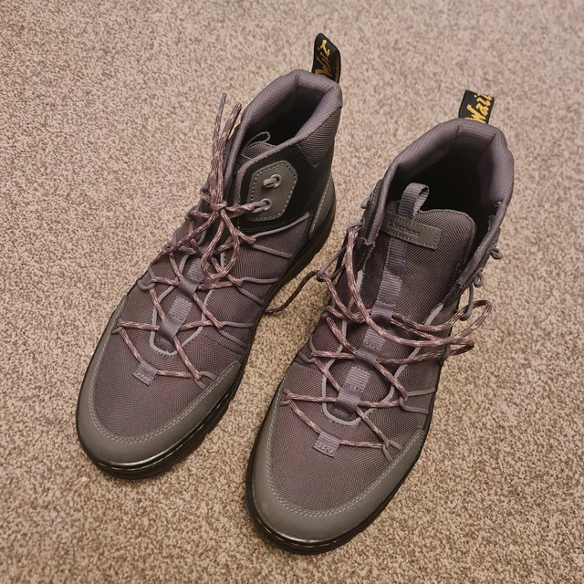 DR. DOC MARTENS Buwick Grey Black Utility Boots Mens uk 11 £69.00 ...