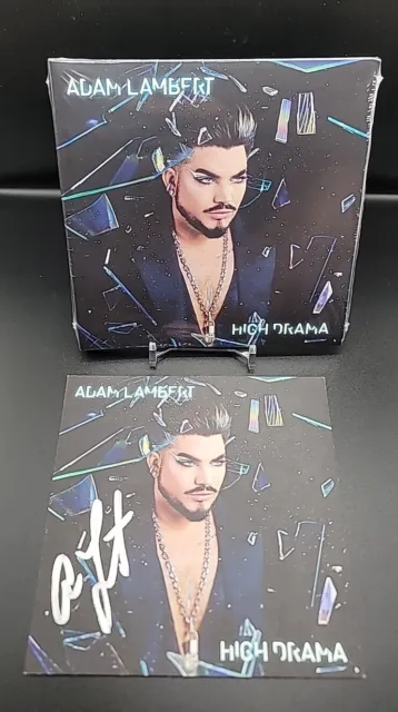Adam Lambert High Drama SEALED CD Hand Signed Art Card 2023 QUEEN Rare Htf Idol