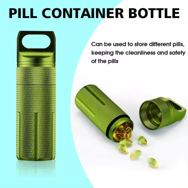 Luftdichte Pillenbehälter Flasche tragbar Outdoor EDC Einzelkammerkapsel