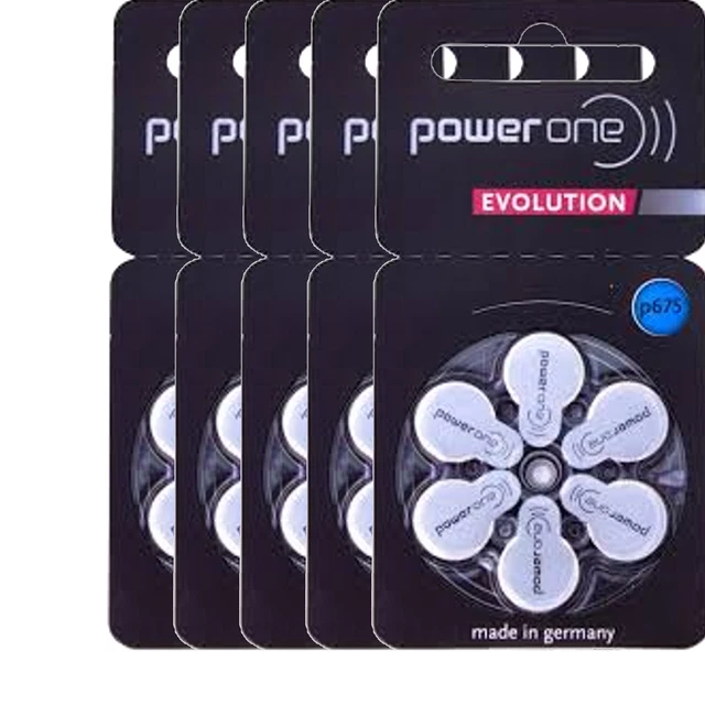 30 batterie per apparecchi acustici Varta Power One Evolution P675 5 x...