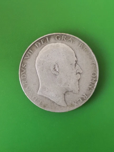1907 Edward VII Silver Half Crown Coin #1348c