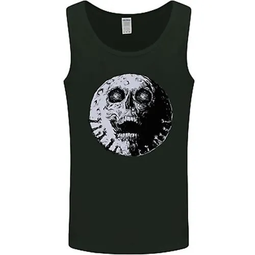 Skull Moon Gothic Halloween Zombie Biker Mens Vest Tank Top