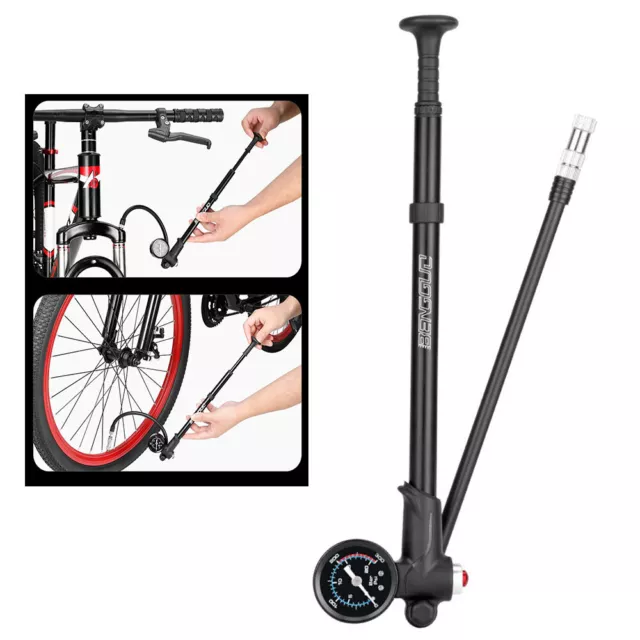 300psi High-pressure Bike Air Pump Foldable MTB Fork/Rear Suspension Pump