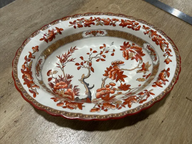 Copeland Spode INDIAN TREE 9 7/8” Oval Vegetable Bowl Old Mark