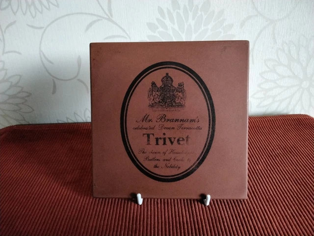 Vintage antique tile Mr Brannam's celebrated Devon terracotta trivet to nobility