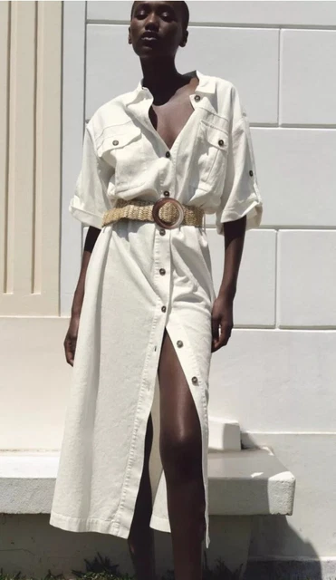belted shirt dress zara ZARA WOMEN STRIPED BELTED SHIRT DRESS BLUE WHITE ALL SIZES NWT | 8243/971
