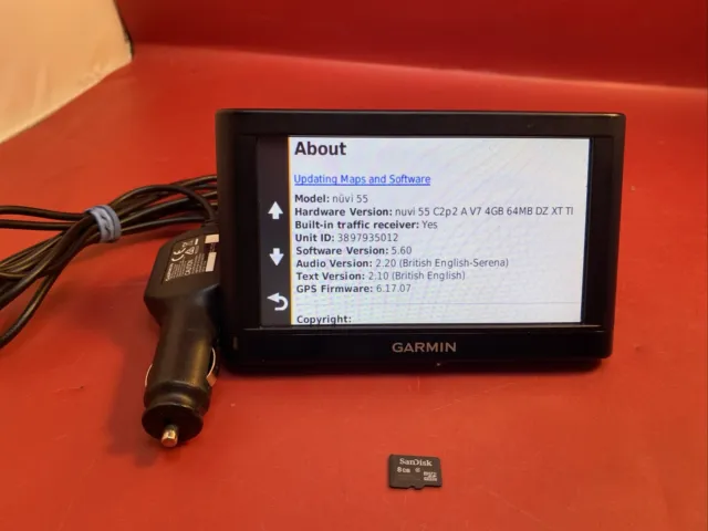 Garmin Nuvi 55 Sat Nav With Lighter Cable And 8gb Micro SD Card - European Maps
