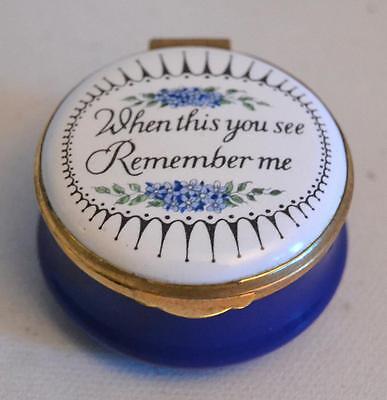 Crummles & Co. English Enamels "When This You See Remember" Me Trinket Box