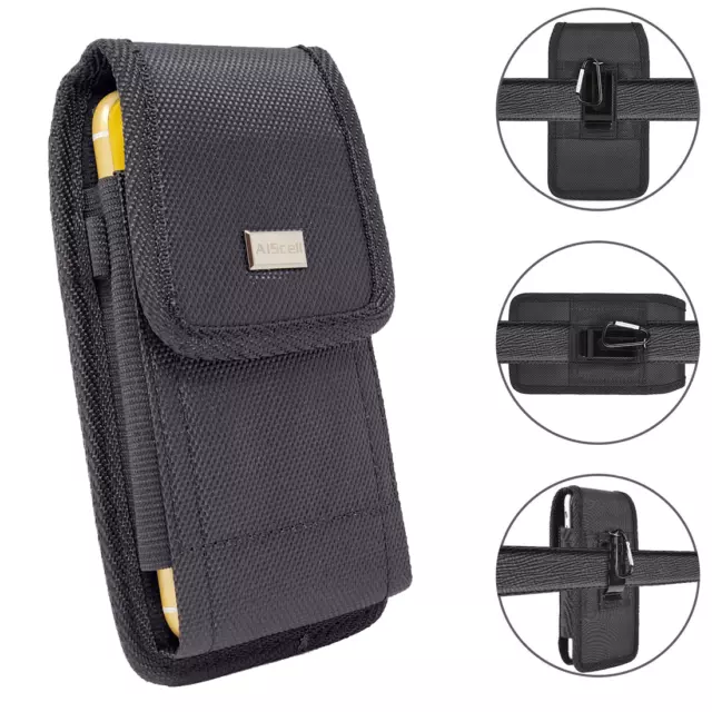 Cell Phone Pouch Tactical Holster Metal Belt Clip Loop Rugged Case (6 sizes)