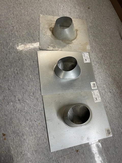 4” steel roof flashings *lot of 3*