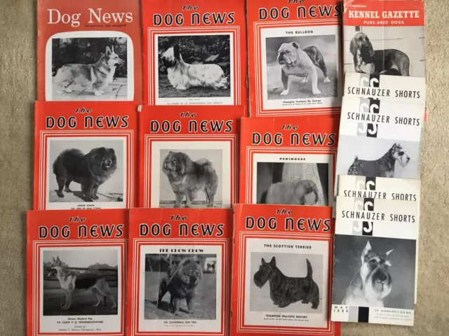 Lot of 14 Vintage Dog Magazines Dog News 1930s - 1960s