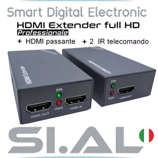 Extender hdmi ethernet CAT.5e CAT.6 Trasmettitore ricevitore ripetitore IR