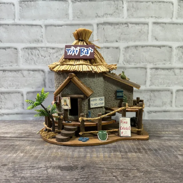 VTG Retro Dollhouse Miniature Tiki Bar Tropical Island Hut 9.5" Tall