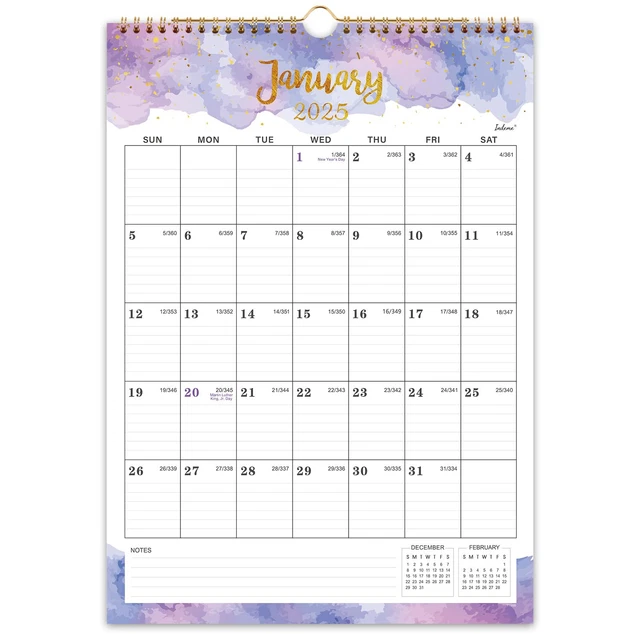 20252026 WALL CALENDAR Monthly Wall Calendar 20252026, 12" x 17