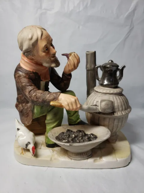 Vintage Man Cooking On A Stove With A Chicken Porcelain Figurine Vintage...