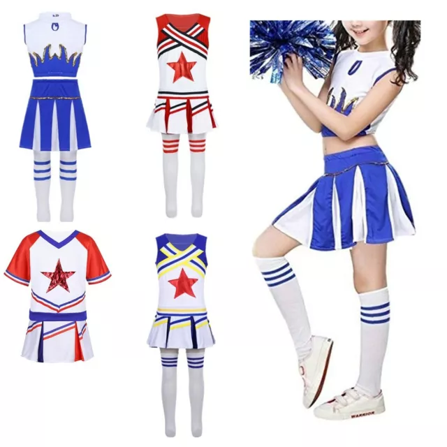 Uniforme de porristas para niños Porristas Disfraz Equipo escolar Conjunto Niñas Ropa de baile