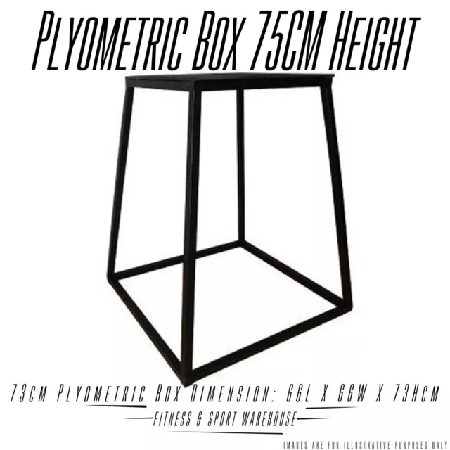 Steel Plyometric Box Plyo Jump Stool Fitness Gym Sports Training 75cm Height