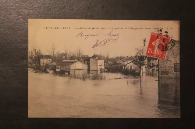 Antique CPA JOINVILLE-LE-PONT Postcard - January 1910 Flood