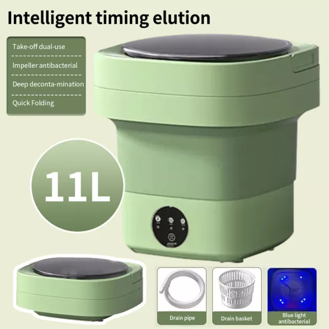 11L Portable Foldable Mini Washing Machine Bucket Dryer Tub for Socks Underwear