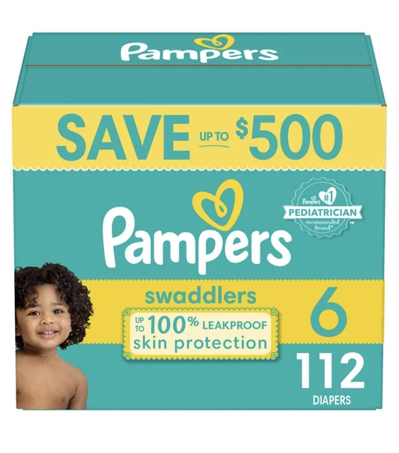 Pampers Swaddlers Active Baby Diapers Super Pack - Size 6- 112