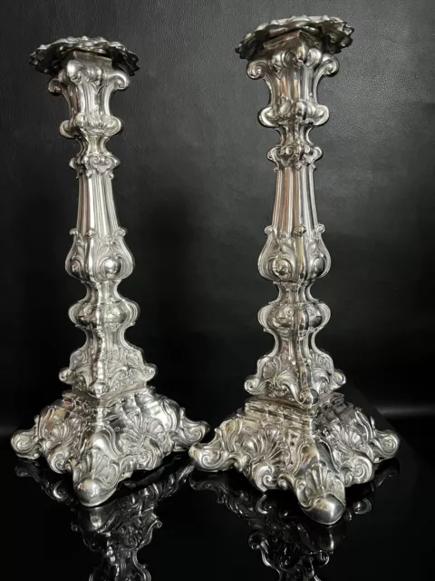Antike ~ Kerzenleuchter ~ Kerzenständer ~ Biedermeier ~ Barock ~ Silber 19Jhd. Antike ~ Kerzenleuchter ~ Kerzenständer ~ Biedermeier ~ Barock ~ Silber 19Jhd.
