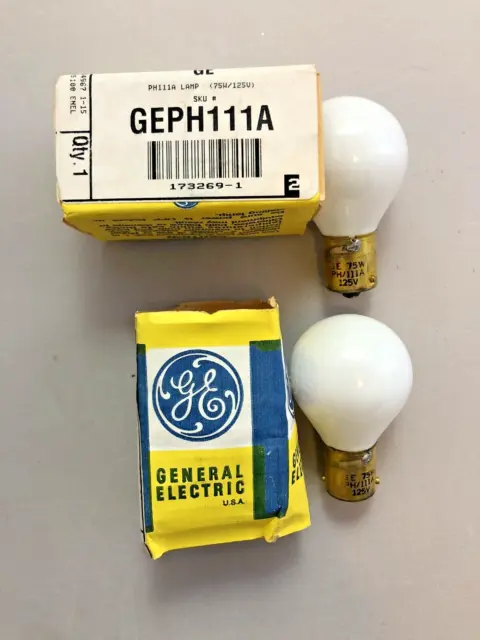Lot of 2 GEPH111A Photo Enlarger Light Bulbs 75W 125V PH111A 111A Lamp GE Bulb
