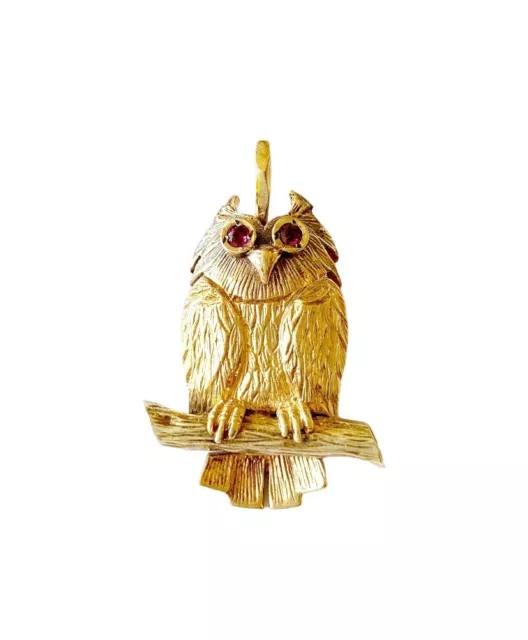 9ct Vintage Owl Pendant Circa 1986 7.9g