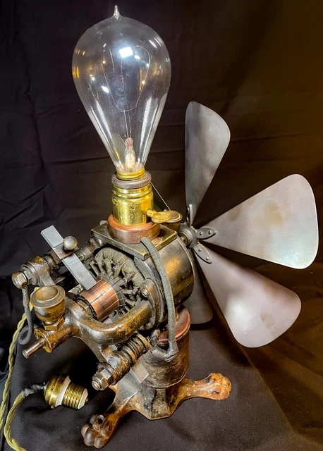 C&C **AMAZING** 12" 6BB LAMP RESISTANCE FAN OUTFIT - BIPOLAR 110V DC (ca. 1890)