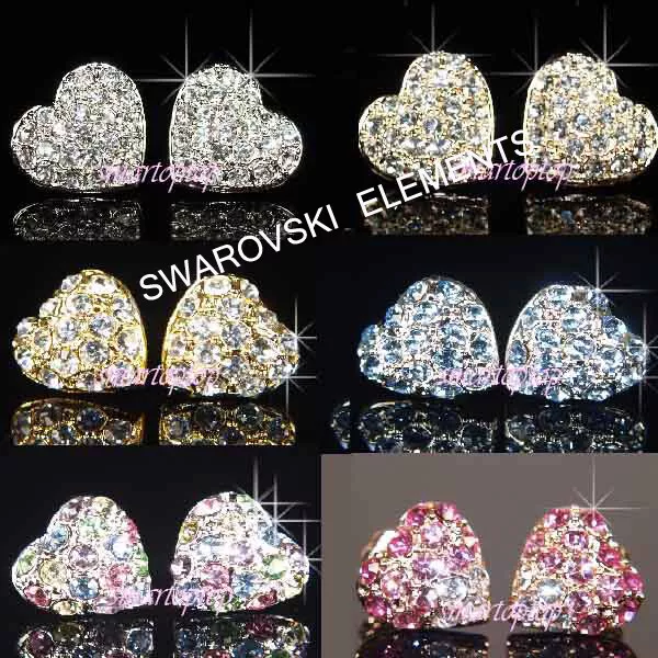 18K Rose / White Gold Filled Earrings made with Swarovski Crystal Prom /3412b