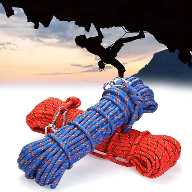 Cordon d'escalade roche polyester 10 M léger et résistant 10 mm d'épaisseur