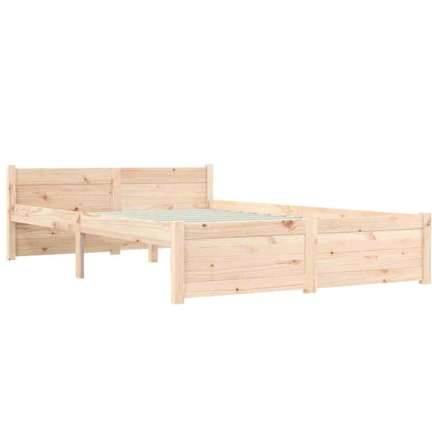 BED FRAME WITHOUT Mattress Solid Wood 135x190 cm Double Double £126.74