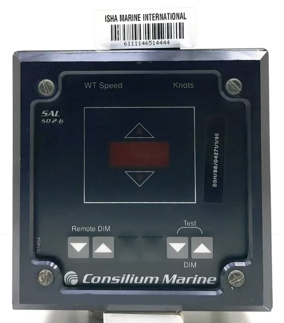 Consilium Marine SAL SD1-2 Vitesse Et Mesure Écran D'Affichage Log Noir