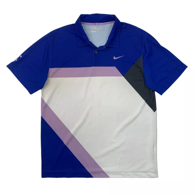 Nike Polo Shirt Mens Medium Golf DriFit Tour Performance Colorblock Short Sleeve