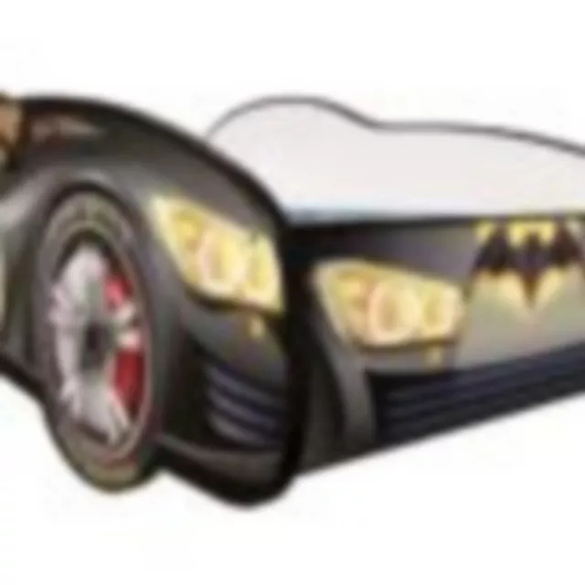 Lit LED + Matelas - Lit Enfant Batcar - 140 x 70 cm