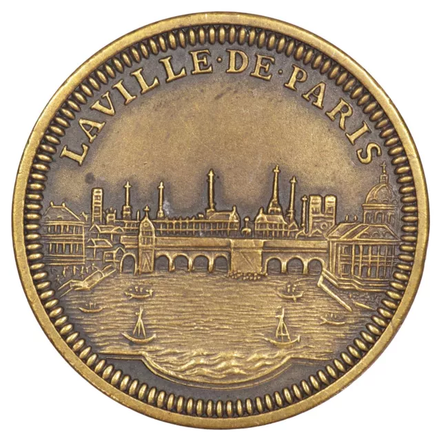 Francia Medalla 1954 Souvenir de Una Visita Au Soporte Del Moneda Paris Bronce