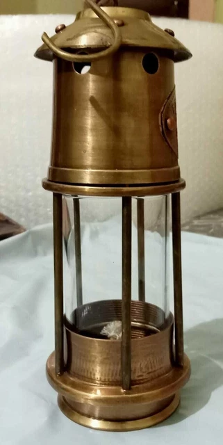 17,8 cm Antik Messing Bergmann Öl Schiff Laterne Maritime Lampe Zuhause...
