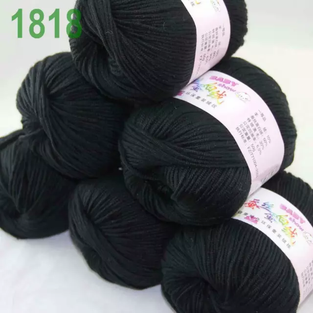 Vendita 6 palline x 50 g DK bambino lana di seta morbida cashmere filato all'uncinetto all'uncinetto lavorato a mano 18