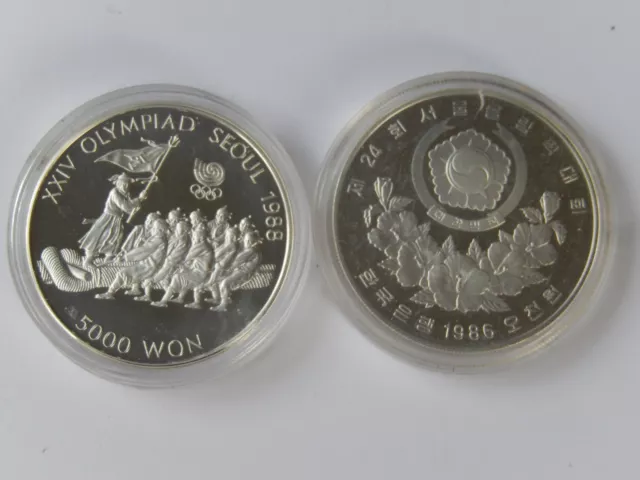 5000  Won 1986  Süd-Korea Tauziehen Silber PP Seoul 1988