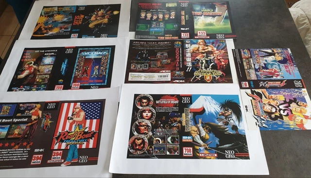 Lot N°3 : 7 Inserts Neo Geo SNK - Boîtes Snap Soft Box - Jeux Comme Metal Slug - Neuf