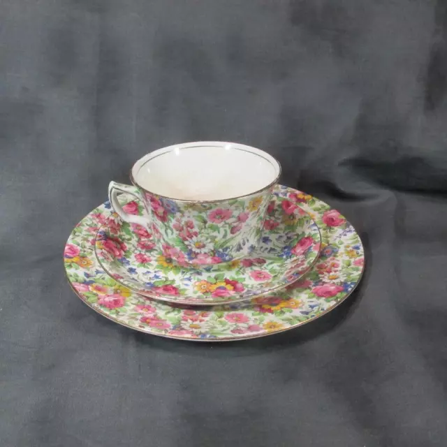 Royal Winton Chintz Summertime Trio Cup, Saucer & 8" Plate, Exc. Condition