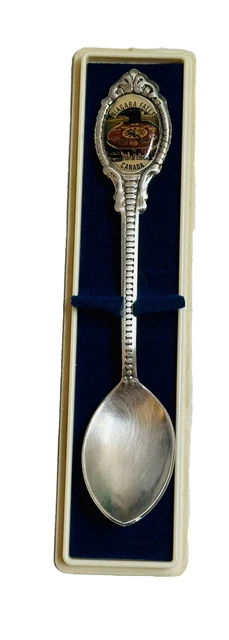 Vintage Iris Silver Plated Spoon Niagara Falls Canada Floral Clock Souvenir