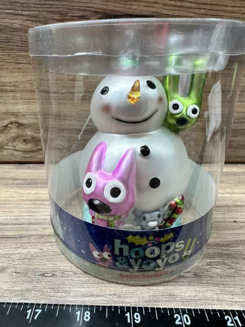 HALLMARK Keepsake HOOPS AND YOYO Snowman SNOW BUDDIES Glass CHRISTMAS ORNAMENT